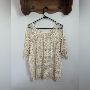 Angel Of The North Ivory Crochet Top Anthropologie